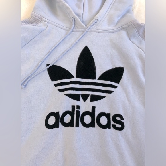 Adidas Cropped Light Blue Hoodie - Picture 11 of 15